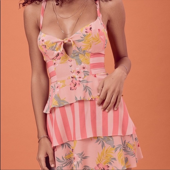 For Love and Lemons Pink Antigua Dress - Picture 4 of 6